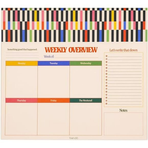 Undated weekly planner notepad desk calendar to do list pad 52 sheets 9x9 - Picture 4 of 4